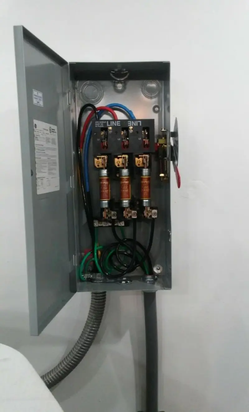 Three-phase disconnect switch installed for Electrical Wiring & Rewiring in Shenandoah Farms